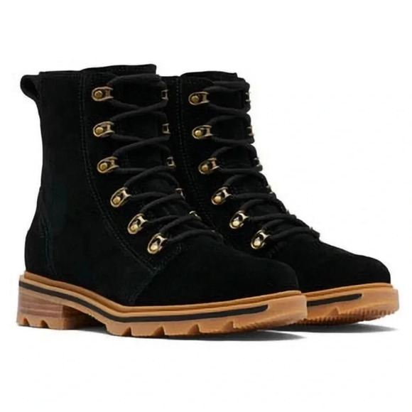 Sorel Lennox suede lace up waterproof boots sz 6 nwob - Picture 1 of 4